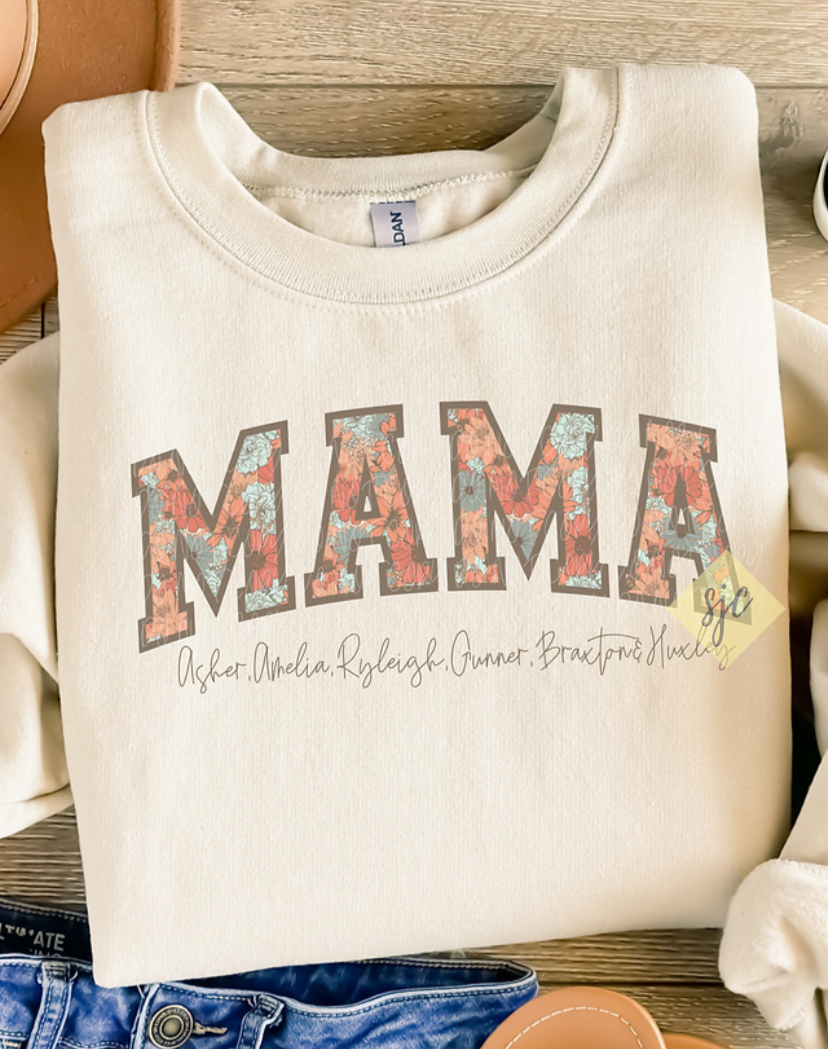 Brown Outline Mama Crewneck Sweatshirt